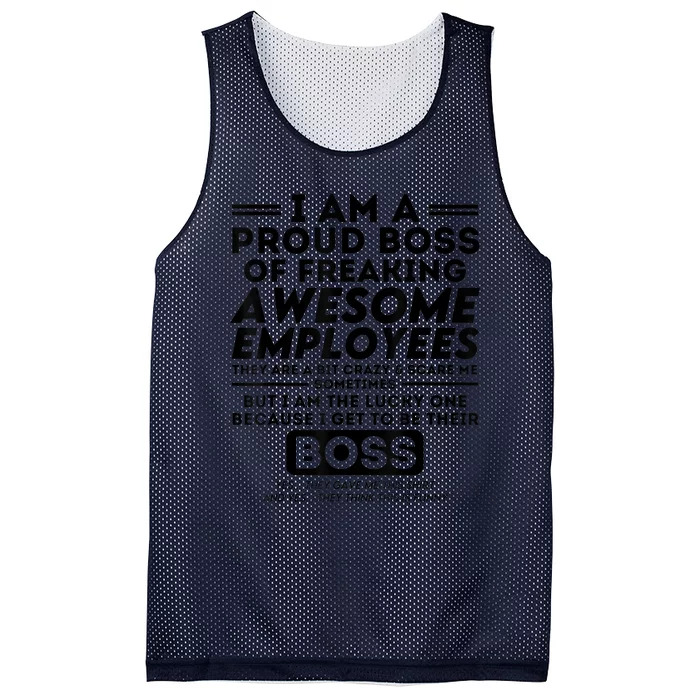 I Am A Proud Boss Of Freaking Awesome Employees | Funny Boss Mesh Reversible Basketball Jersey Tank