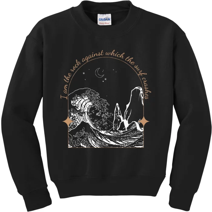 I Am Against Which The Surf Crashes Kids Sweatshirt