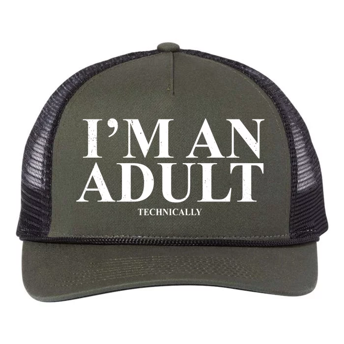 I'm An Adult Technically Funny Birthday Gift Retro Rope Trucker Hat Cap