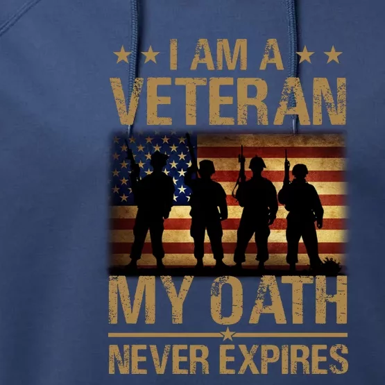 I Am A Veteran Performance Fleece Hoodie