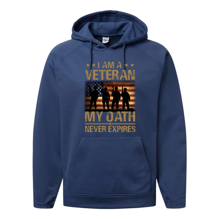 I Am A Veteran Performance Fleece Hoodie