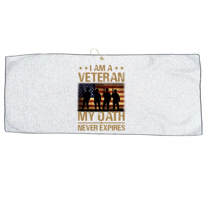 I Am A Veteran Large Microfiber Waffle Golf Towel