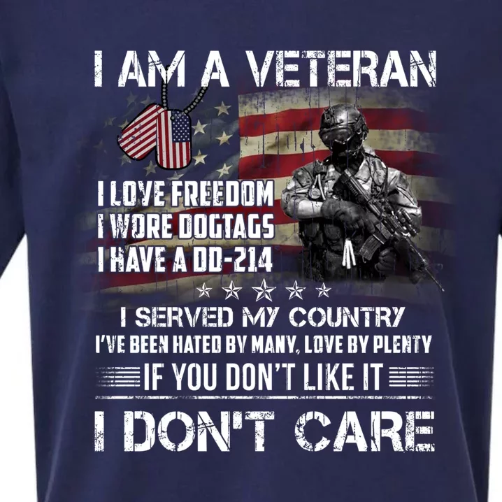 I Am A Veteran I Love Freedom My Country Funny Veteran Gift Sueded Cloud Jersey T-Shirt