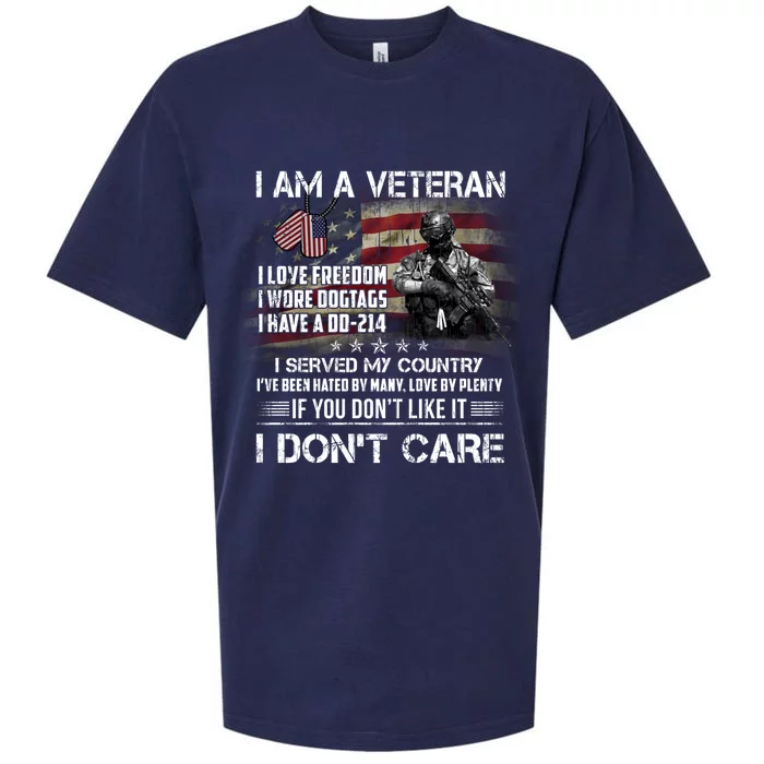 I Am A Veteran I Love Freedom My Country Funny Veteran Gift Sueded Cloud Jersey T-Shirt