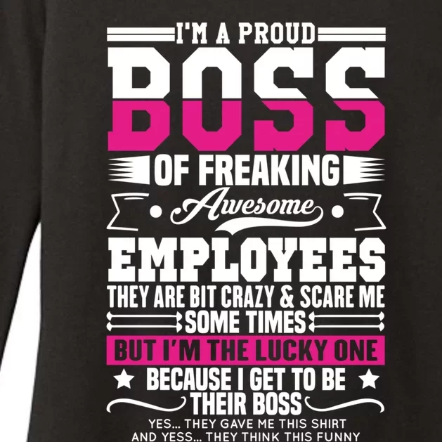 I Am A Proud Boss Of Freaking Awesome Employees Funny Boss Great Gift Womens CVC Long Sleeve Shirt