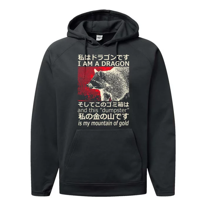 I Am A Dragon And This Dumpster Is My Mountain Gf Gold Gift Performance Fleece Hoodie