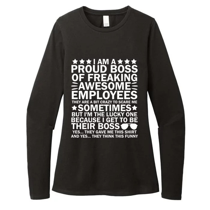 I Am A Proud Boss Of Freaking Awesome Employees Funny Boss Great Gift Womens CVC Long Sleeve Shirt