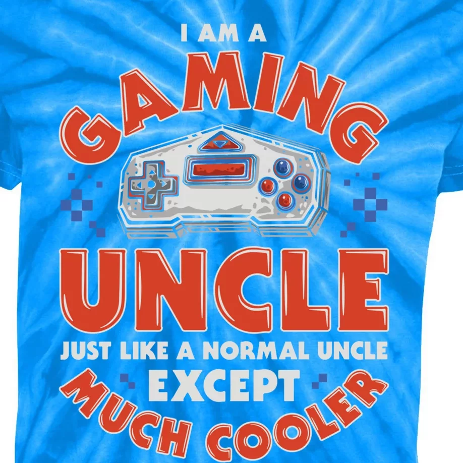 I Am A Gaming Uncle Funny Gamer Video Game Controller Retro Gift Kids Tie-Dye T-Shirt