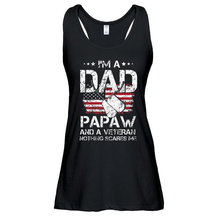 I Am A Dad A Papaw And A Veteran Fathers Day Ladies Essential Flowy Tank