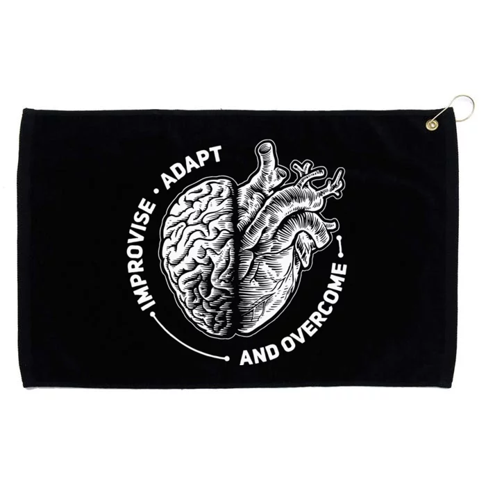 Improvise Adapt And Overcome Encouraging Doctor Heart Love Grommeted Golf Towel