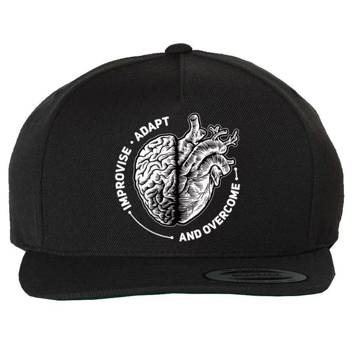 Improvise Adapt And Overcome Encouraging Doctor Heart Love Wool Snapback Cap