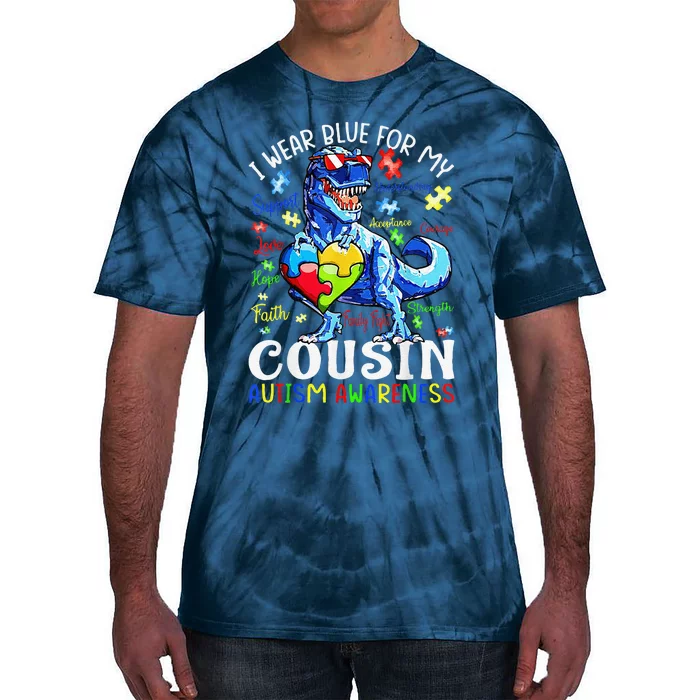 I Am A Warrior Autism Family Dinosaur Autism Awareness Tie-Dye T-Shirt