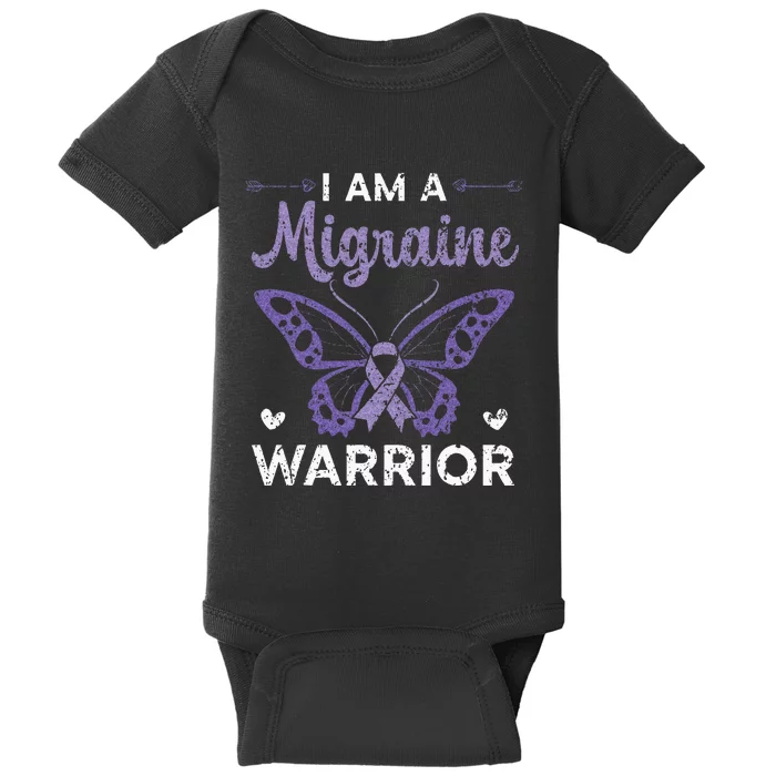 I Am A Migraine Warrior Headache Migraine Awareness Baby Bodysuit