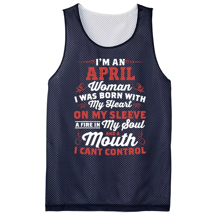 Im An April Wo Queen Born In April Mesh Reversible Basketball Jersey Tank