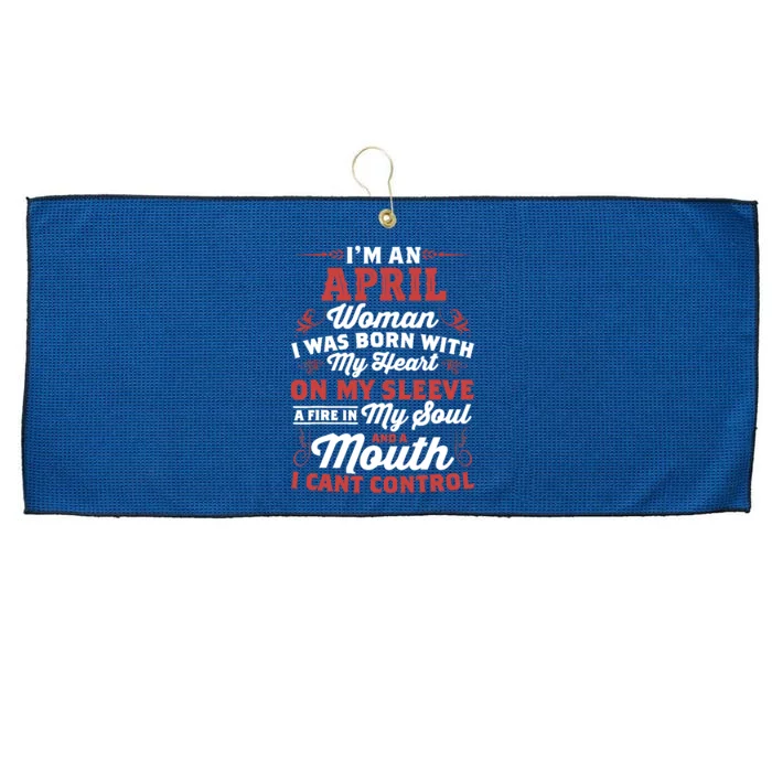 Im An April Wo Queen Born In April Large Microfiber Waffle Golf Towel