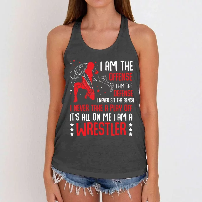 I Am A Wrestler Wrestling Wrestler Fight Coach Sports Women's Knotted Racerback Tank