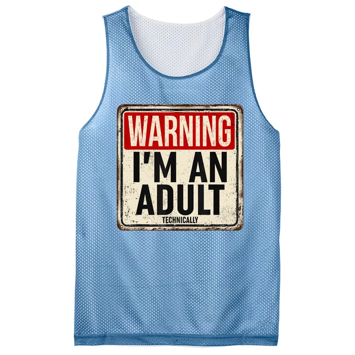 Im An Adult Technically Funny 18th Birthday 18 Year Old Mesh Reversible Basketball Jersey Tank