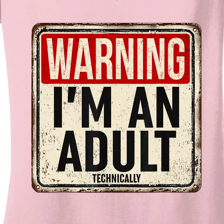 Im An Adult Technically Funny 18th Birthday 18 Year Old Women's V-Neck T-Shirt