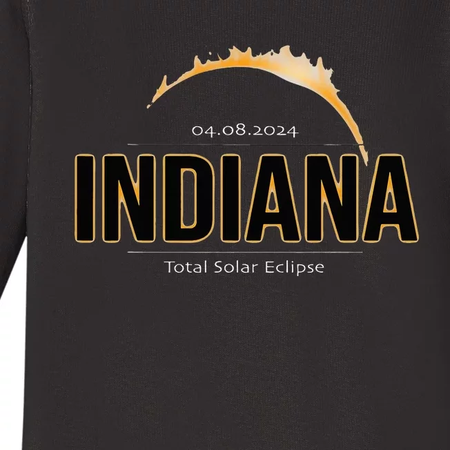 Indiana America April 2024 Path Of Totality Solar Eclipse Baby Long Sleeve Bodysuit