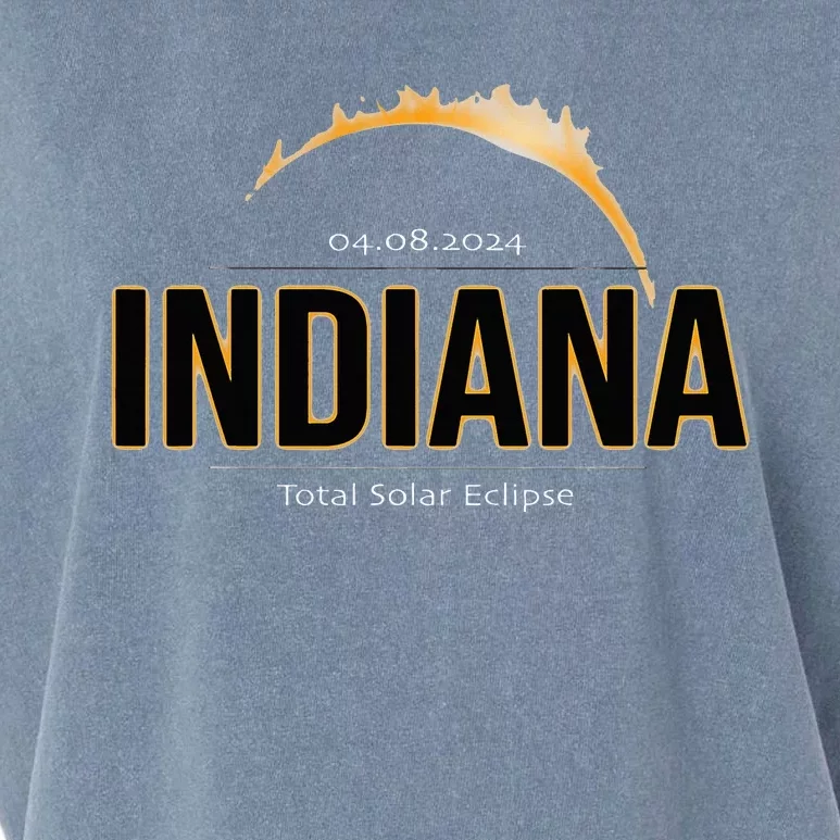 Indiana America April 2024 Path Of Totality Solar Eclipse Garment-Dyed Women's Muscle Tee