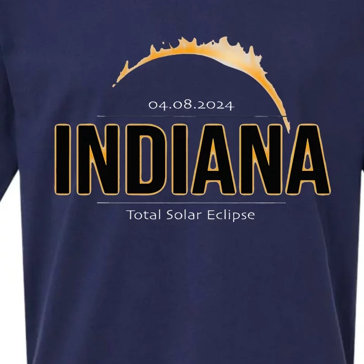 Indiana America April 2024 Path Of Totality Solar Eclipse Sueded Cloud Jersey T-Shirt