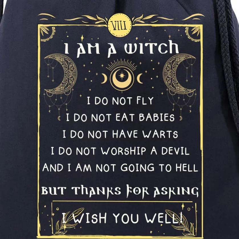 I Am A Witch Beliefs Funny Occult Witchcraft Pagan Wicca Gift Drawstring Bag