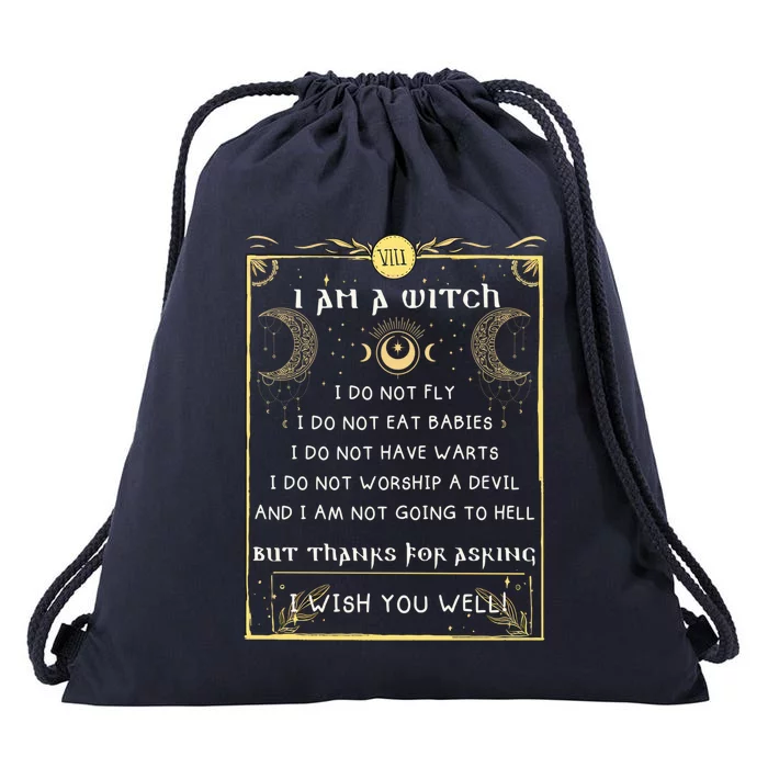 I Am A Witch Beliefs Funny Occult Witchcraft Pagan Wicca Gift Drawstring Bag