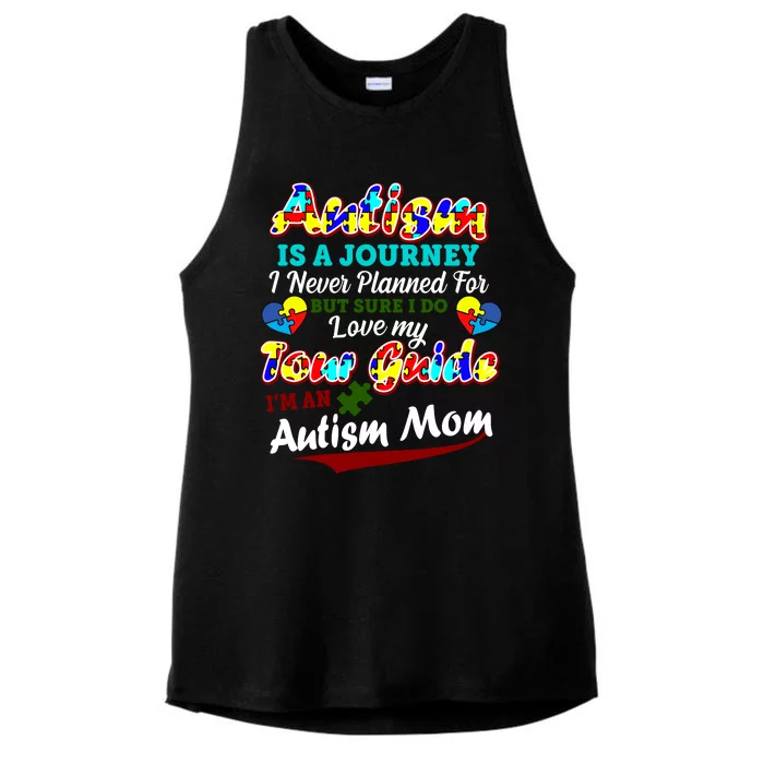 I'm An Autism Mom Tour Guide Quote Ladies Tri-Blend Wicking Tank