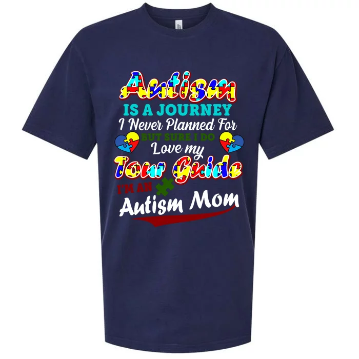 I'm An Autism Mom Tour Guide Quote Sueded Cloud Jersey T-Shirt