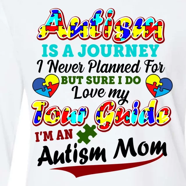 I'm An Autism Mom Tour Guide Quote Womens Cotton Relaxed Long Sleeve T-Shirt