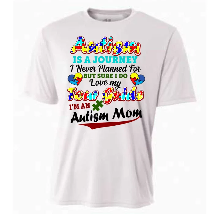 I'm An Autism Mom Tour Guide Quote Cooling Performance Crew T-Shirt