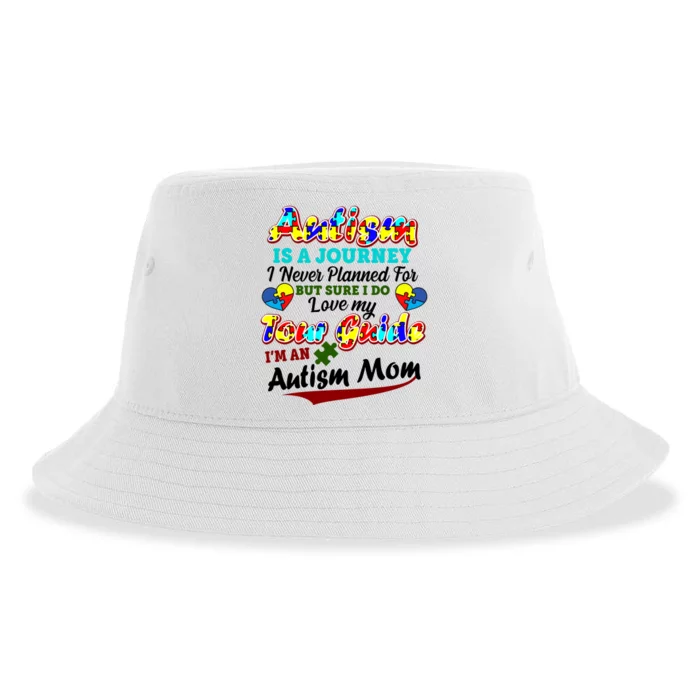 I'm An Autism Mom Tour Guide Quote Sustainable Bucket Hat