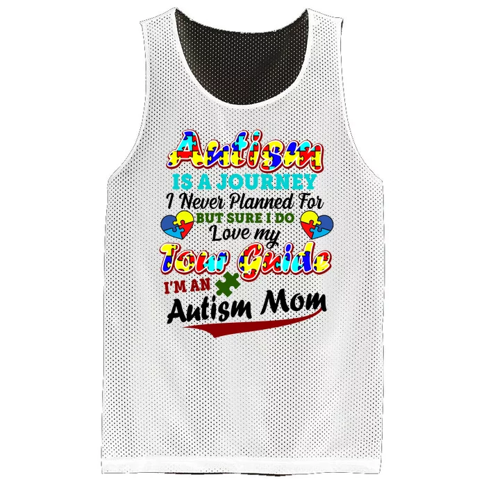 I'm An Autism Mom Tour Guide Quote Mesh Reversible Basketball Jersey Tank