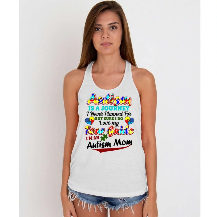 I'm An Autism Mom Tour Guide Quote Women's Knotted Racerback Tank