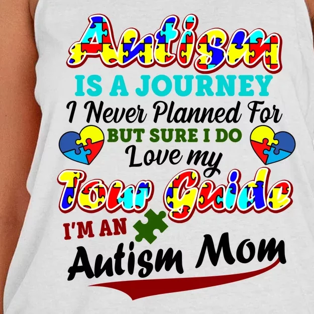 I'm An Autism Mom Tour Guide Quote Women's Knotted Racerback Tank