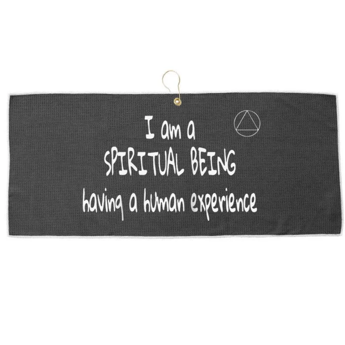 I Am A Spiritual Being Having A Human Experience Recovery Raglan Large Microfiber Waffle Golf Towel