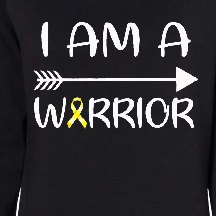 I Am A Warrior Childhood Cancer Awareness Gold Ribbon Gifts Womens California Wash Sweatshirt