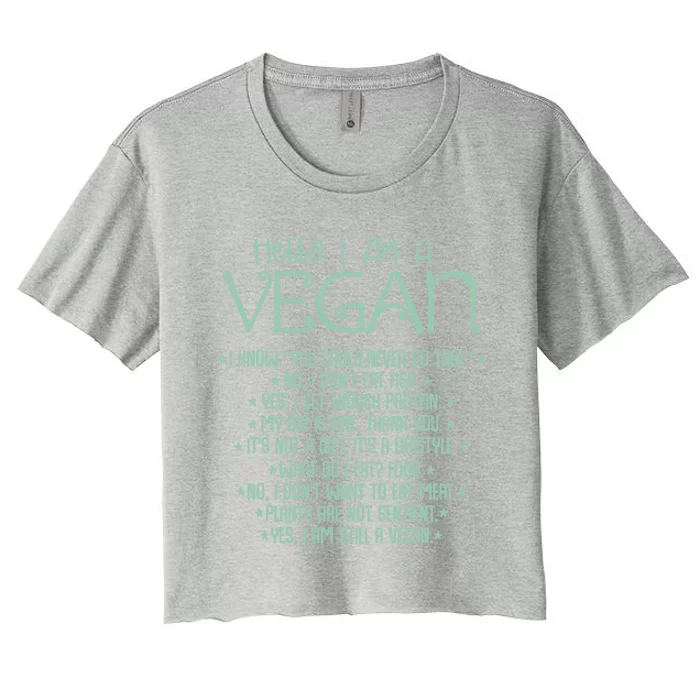 I Am A Vegan Vegetarian Veganism Food Veggie Animal Rights Gift Women's Crop Top Tee