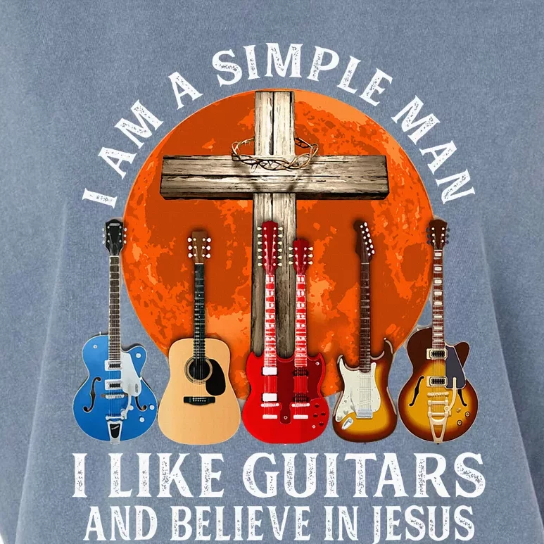 I Am A Simple Man I Like Guitars And Believe In Jesus Garment-Dyed Women's Muscle Tee