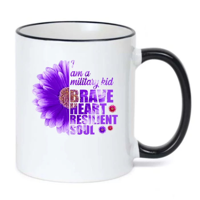 I Am A Military Child Brave Heart Resilient Soul Sunflower Black Color Changing Mug