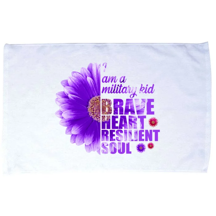 I Am A Military Child Brave Heart Resilient Soul Sunflower Microfiber Hand Towel