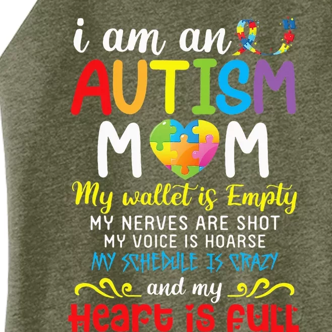 I Am An Autism Mom My Wallet Is Empty And My Heart Is Full Women’s Perfect Tri Rocker Tank