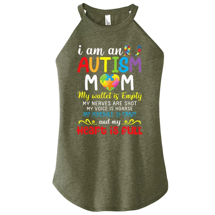 I Am An Autism Mom My Wallet Is Empty And My Heart Is Full Women’s Perfect Tri Rocker Tank