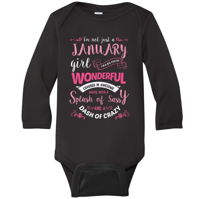 I Am A January Wo Birthday Gifts Baby Long Sleeve Bodysuit