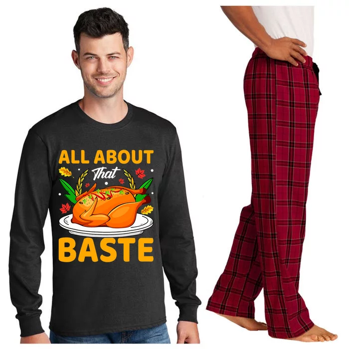 I'm All About that Baste Funny Thanksgiving Pun Dinner Long Sleeve Pajama Set