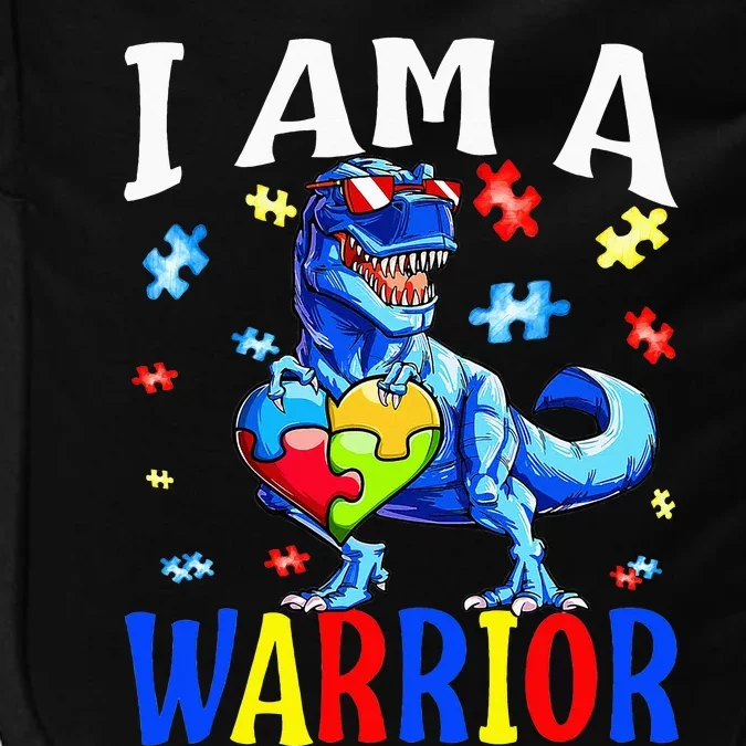 I Am A Warrior Autism Family Dinosaur Autism Awareness Impact Tech Backpack