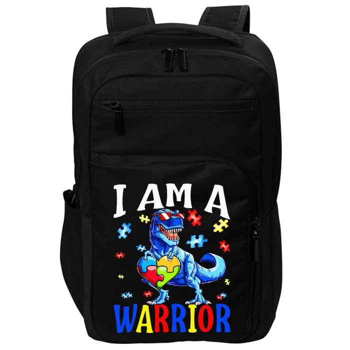 I Am A Warrior Autism Family Dinosaur Autism Awareness Impact Tech Backpack