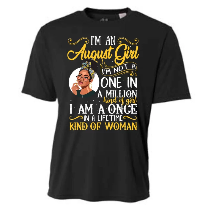 Im An August Girl Black Women Leo Cooling Performance Crew T-Shirt