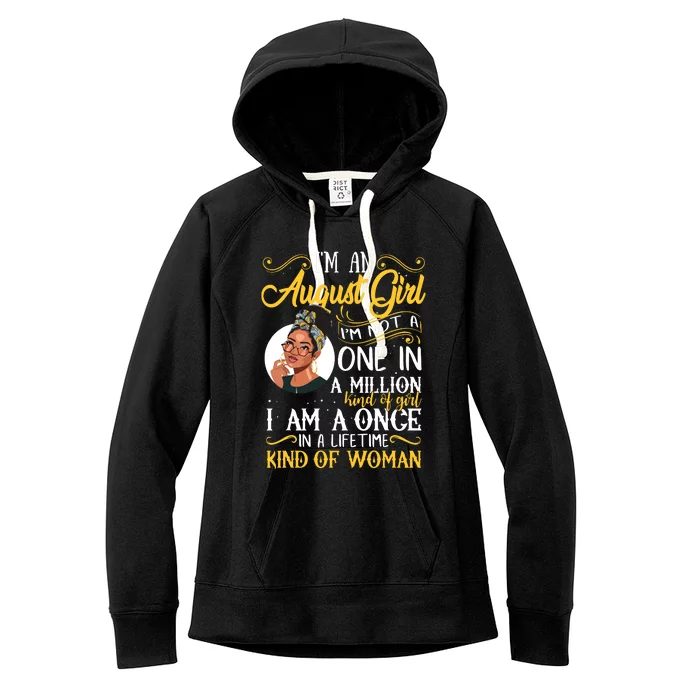 Im An August Girl Black Women Leo Women's Fleece Hoodie