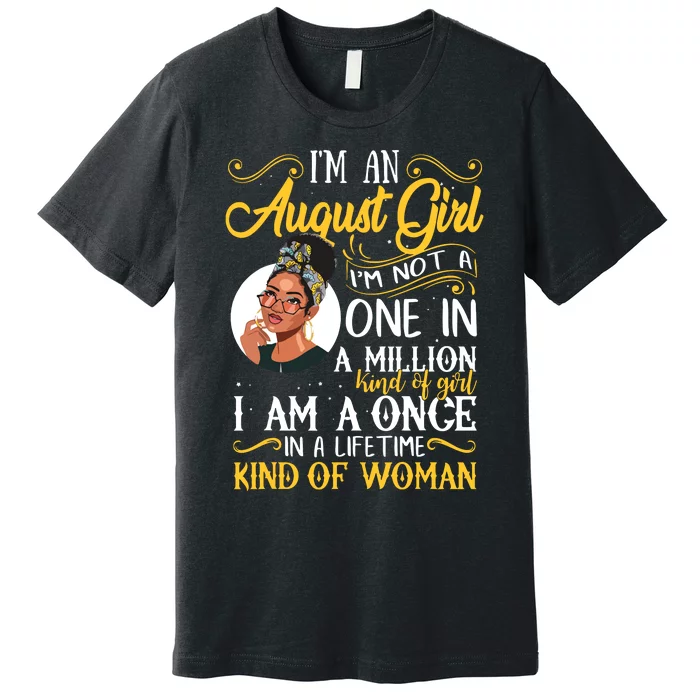 Im An August Girl Black Women Leo Premium T-Shirt